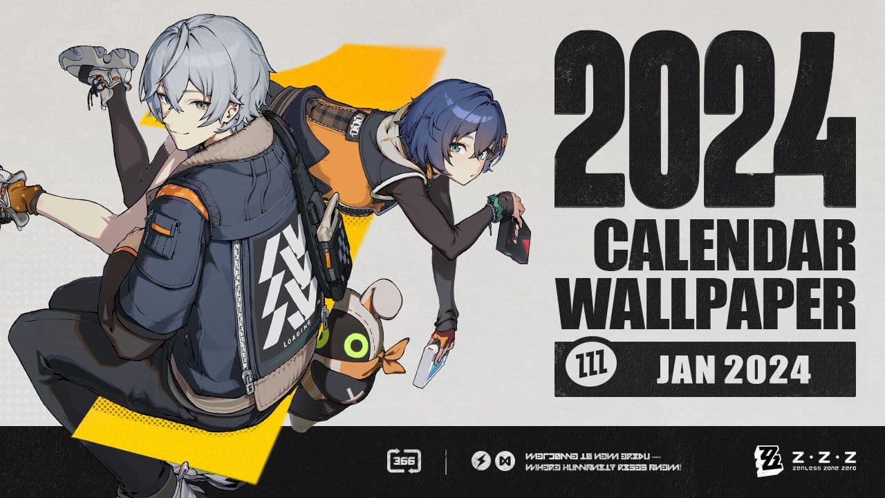 ZZZ Jan 2024 Calendar Wallpaper