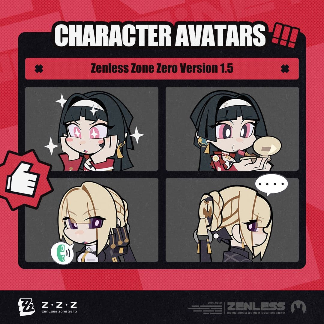 Avatares de Personagens da Versão 1.5 de Zenless Zone Zero