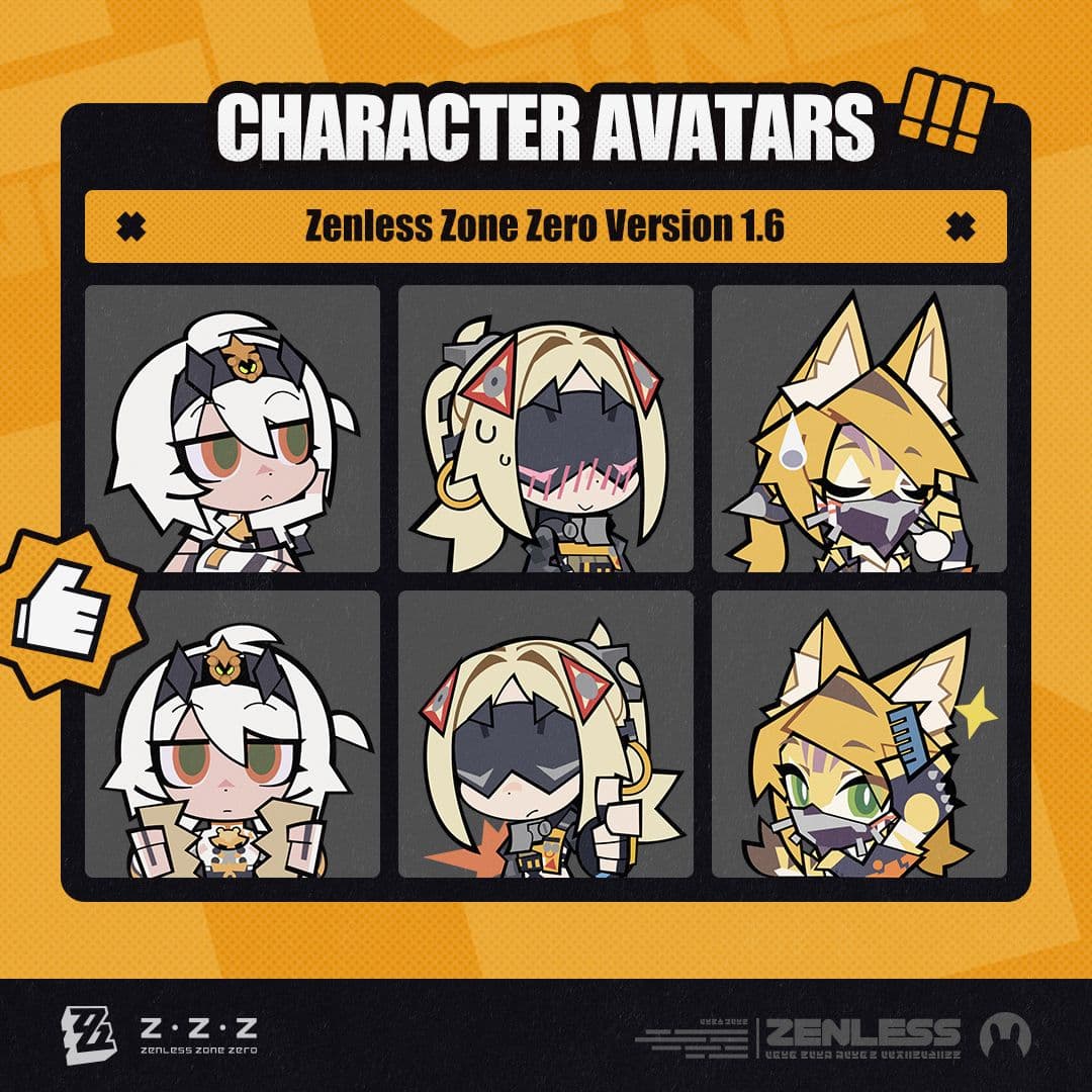 Avatares de Personagens da Versão 1.6 de Zenless Zone Zero