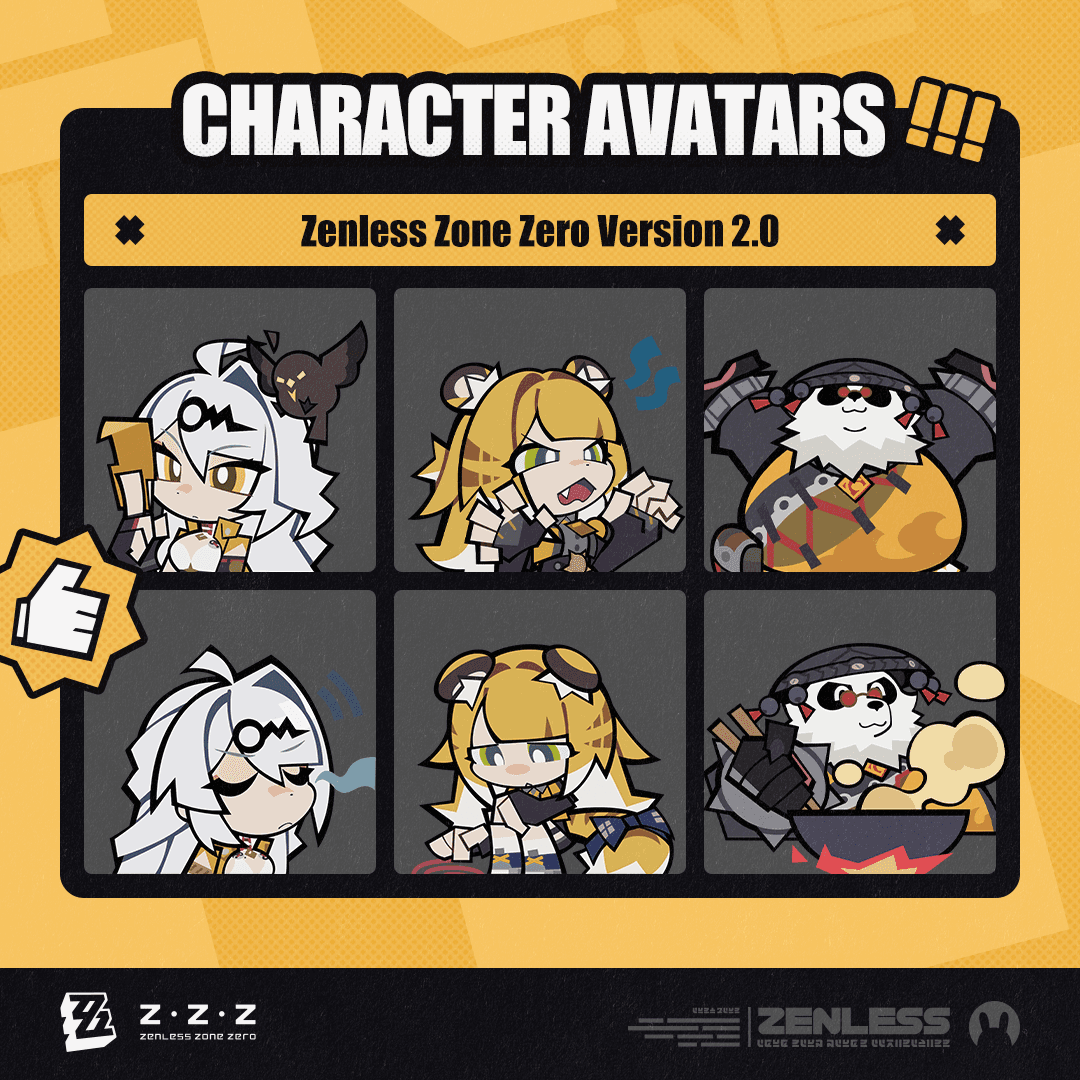 Avatares de Personagens da Versão 2.0 de Zenless Zone Zero
