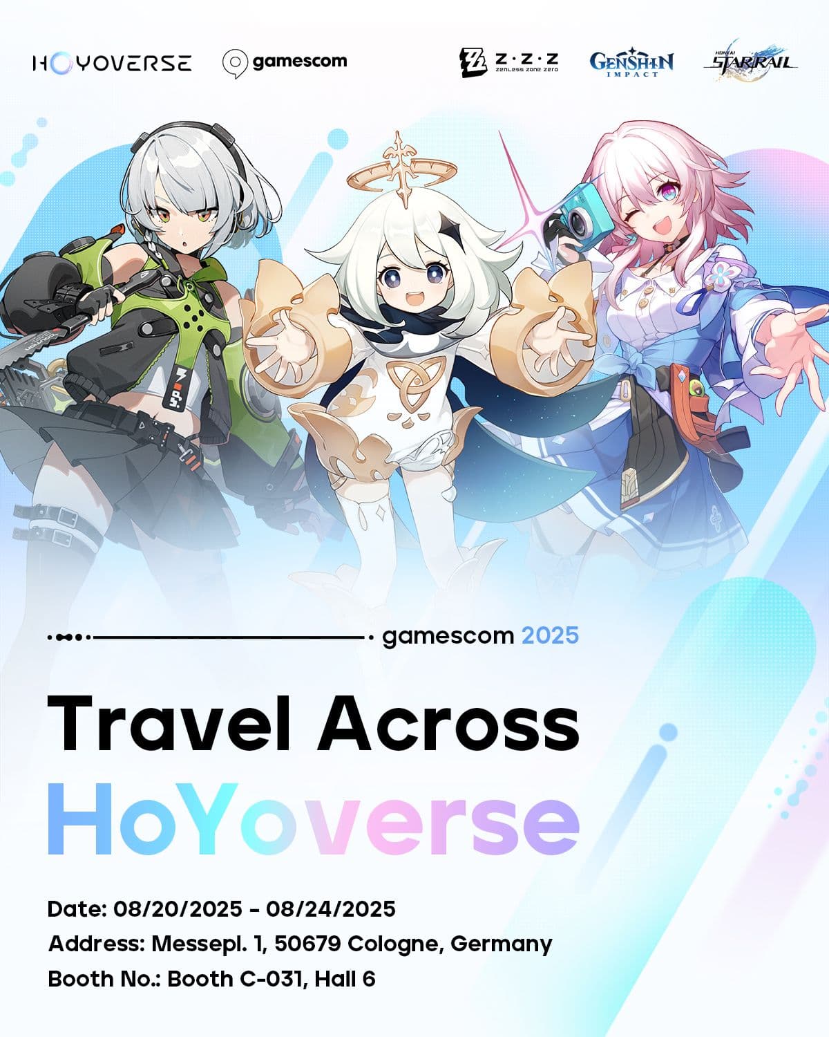 Anúncio oficial da participação de Zenless Zone Zero na gamescom 2025 em Colônia
