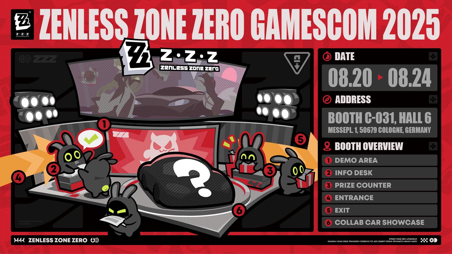 Guia de Exploração de Zenless Zone Zero na gamescom 2025 em Colônia