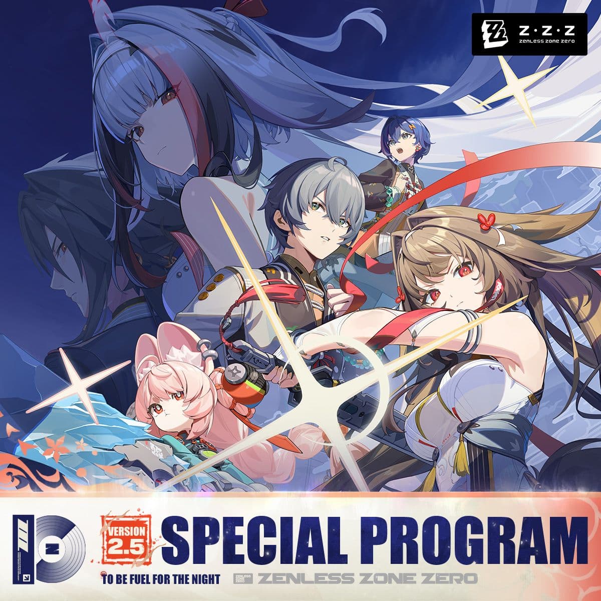 Falta 1 hora para o Programa Especial da Versão 2.5 "A Chama que Ilumina a Noite" de Zenless Zone Zero!