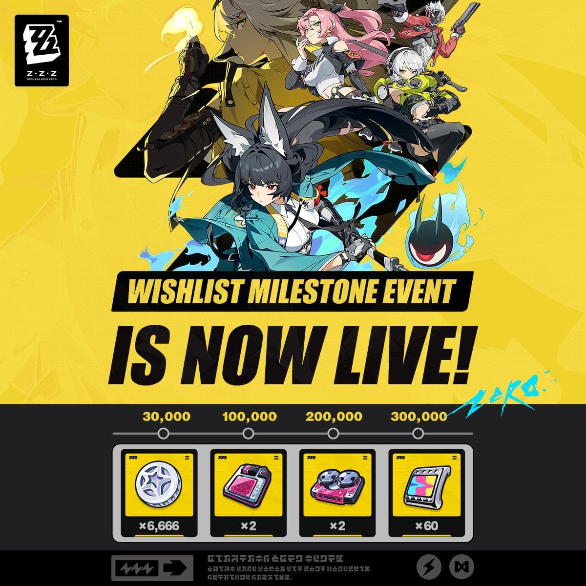 Evento de Marcos da Lista de Desejos da Steam de Zenless Zone Zero